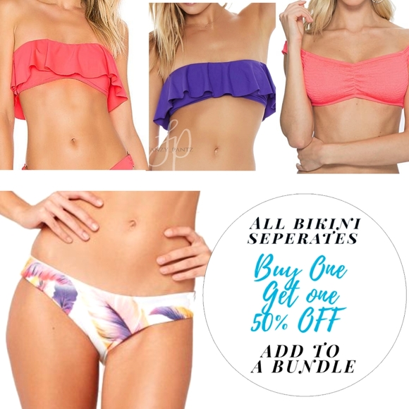 NEW L*space Sandy Bikini Bottom Sunset Palm white - Picture 4 of 6